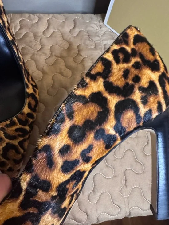 Michael Kors Leopard Print Pointed-Toe Pumps - Brown/Black size 9.5 - Picture 4 of 7